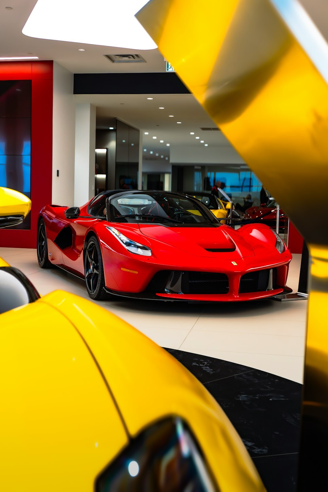 luxury car in showroom