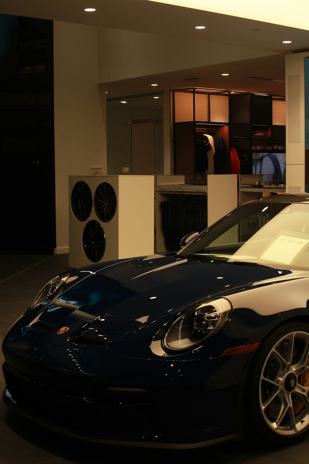 luxury car in showroom