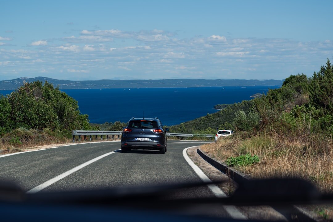 car test drive on road