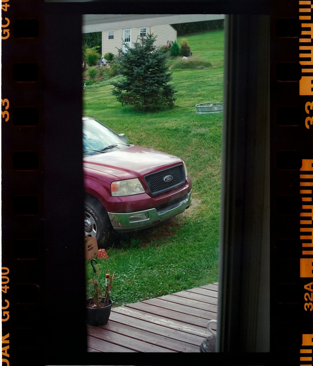 White pickup truck studio front view