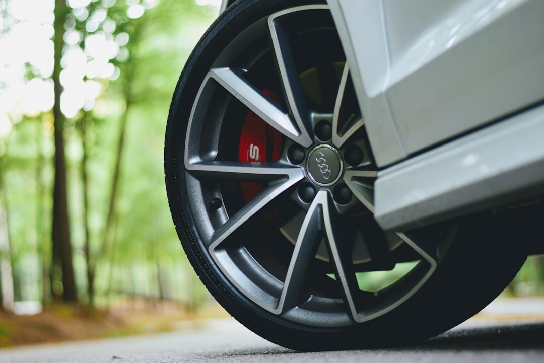 Close-up of a car alloy wheel